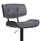 Armen Living Brooklyn Adjustable Swivel Gray Faux Leather and Black Wood Bar Stool with Black Base LCBRBABLGR - alternate 5